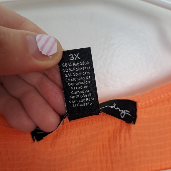 NEW French Laundry Bundle Of 2 Orange & Cream Beaded Beachy Tank Tops Size 3X - Picture 7 of 10